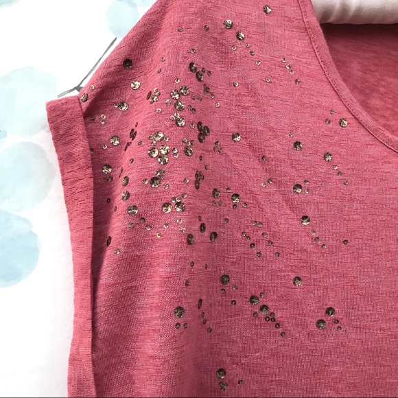 NWT Soho Jeans New York & Company Peach & Gold Top - Picture 2 of 11